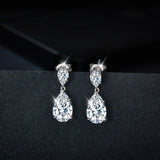 Wong Rain Classic 100% 925 Sterling Silver VVS1 3EX 7*11MM Real Moissanite Diamonds Water Drop Earrings Jewelry Anniversary Gift