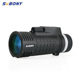 SVBONY SV42 Monocular Telescope Built-in Compass Rangefinder, 8x42 Monocular Compact Monocular, Single Hand Focus for Birdwatch