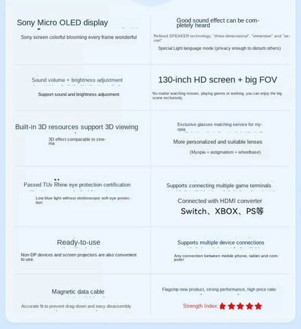 XR Smart Glasses Ar HD 3D Non-Translation Non-All-in-One VR Glasses Glasses All-in-One Film Viewing Glasses