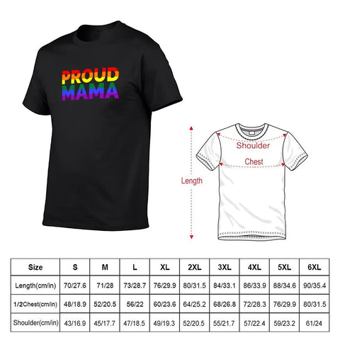 Proud Mama Rainbow Pride LGBT Flag Color T-Shirt heavyweights vintage mens clothing