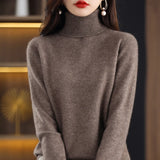 Women Cashmere Sweaters Long Sleeves Loose Lady Turtleneck Pullovers New Fashion 2023 Women's Clothing SWS01