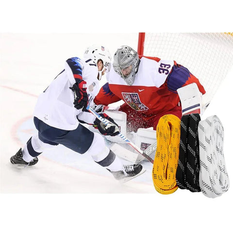 Ice Hockey Skate Laces 84 96 108 120inch Dual Layer Braid Reinforced Waxed Tip Design Hockey Skate Shoe Lacer Hockey Accessories
