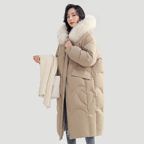 Women's Hooded Winter Jacket Ladies Black Warm Down Coats Female Fashion Loose Outerwear Clothing 2023 New