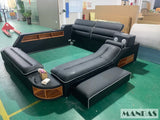 MINGDIBAO Massage Bed - Tech Smart Bed with Multifunctional Bed Frame, Genuine Leather, USB, Bluetooth Speaker and Safe Bedroom