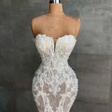 Seetheart Mermaid Long Wedding Dresses Bespoke Lace Appliques Beaded Bridal Gowns Women Formal Party Bride Marriage Clothing