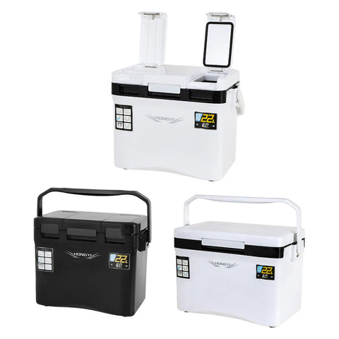 22L Fishing Cooler Box Fishing Live Bait Cooler Tackle Box Fish Lure Box Refrigeration Case Camping Heat Preservation Box