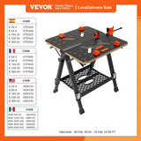 VEVOR Folding Work Table 7-Level Height Adjustment Workbench & Sawhorse with Versatile Clamping System for DIY Woodworking Use