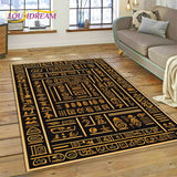 Ancient Egyptian Ideographic Sign Symbols Mythological Carpet Rug for Home Living Room Bedroom Sofa Doormat Decor,Non-slip Mat