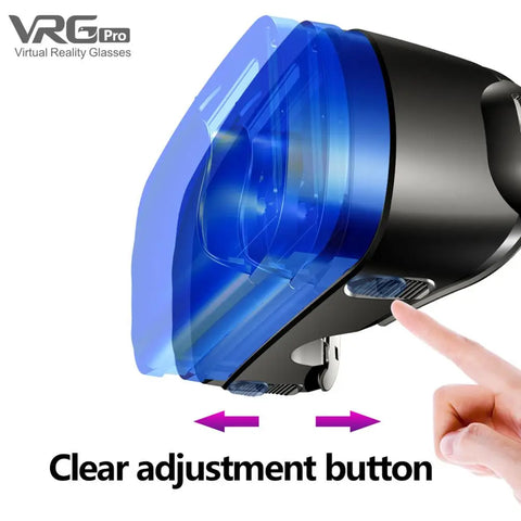 VRG Pro 3D VR Glasses Virtual Reality Full Screen Visual Wide-Angle Smart Headset Helmet For 5-7 Inch Smartphone Video Game