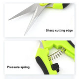 new Gardening Scissors Hand Pruner Pruning Shears Trimming Scissors with Straight Elbow Stainless Steel Blades Garden tools