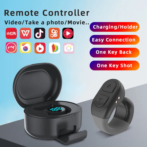 Fingertip Remote Control For Tik-Tok Scrolling Ring Wireless Camera Shutter Selfie Button Bluetooth Page Turner for iOS Android