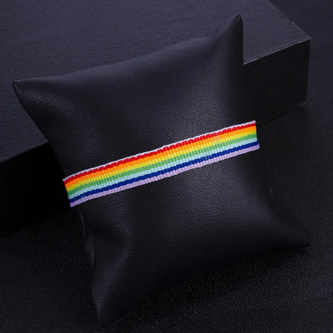 Rainbow Pride Bracelet Bracelet Wristband Rope Woven Friendship Bracelet 2pcs for Men LGBTQ Cause Support Parties
