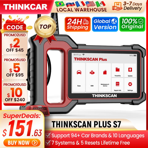 THINKCAR Thinkscan Plus S7 S6 S4 Obd2 Scanner Car Diagnostic Tools Automotivo Scanner Auto Diagnosis Tool Code Reader 28 Resets