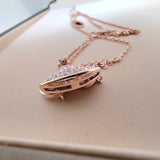 18K Gold AU750 Fan Necklace 0.2 Carat Genuine Diamond High-end Jewelry Valentine's Anniversary Party Gift for Women