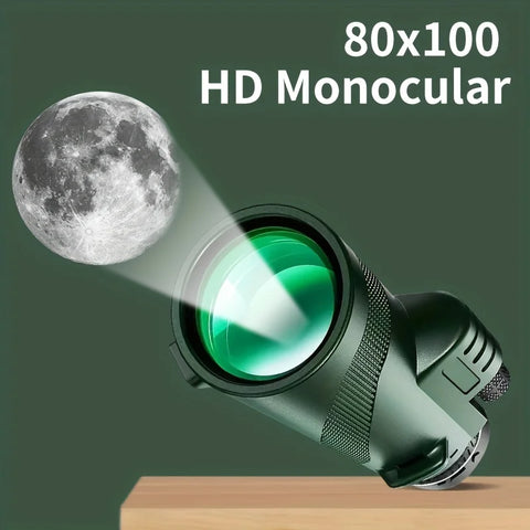 High Power 80X100 Monocular Telescope Long Range Zoom BAK4 Prism With Tripod Phone Clip For Outdoor Camping Hunting Scope