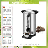 VEVOR 65/110 Cups Stainless Steel Coffee Thermos Urn Commercial Hot Water Dispenser for Camping Fast Brewing Easy Cleaning