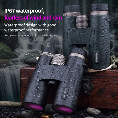 12x42 Professional Binoculars ED Lens BAK4 Prism  Waterproof  Metal Telescope for Outdoor Bird watching Camping Traveling