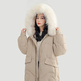 Women's Hooded Winter Jacket Ladies Black Warm Down Coats Female Fashion Loose Outerwear Clothing 2023 New