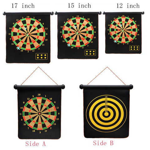 12/15/17 Inches Magnetic Dart Board Darts Suit Double Sided Flocking Dartboards Dart Plate of Safety Dart Safety Game Board Toy