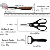 6pcs/Set Kitchen Knives Stainless Steel Chef Knife Meat Clever Slicing Peeling Boning Butcher Knife Professional Cooking Cutter
