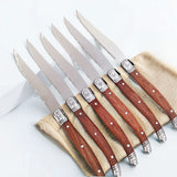 4/6/8 P Serrated Steak Knives Set Dinner Knife Cutlery Solid Wood Handle Full Tang Steel Table Knife Sharp Handle Cutlery Knife