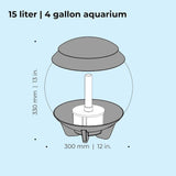 Mini Aquarium Modern Compact Water Tank for Desktop or Desktop Display Fish Tank Grey Fish Aquatic Pet Supplies