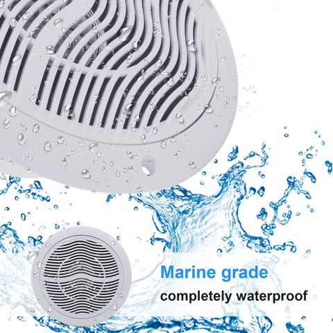 Herdio 6.5 Inch 120W Waterproof Bluetooth Ceiling Speaker Audio System Flush Mount Suitable For Bathroom Living Room Kitchen
