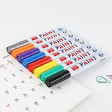 1/ 2Pcs Permanent Paint Pens White Markers 12 Color Oil Based Medium Tip Waterproof Marker Pen for Metal, Rock Wood, Fabric Mugs