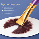 10 Pcs Set Nylon Hair Children's Artists Painting Brush Art Special Multifunction Hook Line Short Pointed Pen Available 4 Colors
