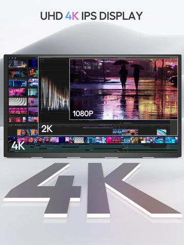 UPERFECT 4K Laptop Monitor 18.4" UHD HDR IPS Screen With VESA HDMI USB C For PC Mac Phone XBOX Switch Steam Desk Gaming Display