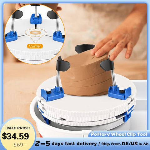 Pottery Wheel Clip Tool Pottery Ceramic Trim Holder Clip Centers Pottery Wheel Plastic Round Plate Modelling Repair Tools