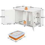 HOOBRO Cat Litter Box Enclosure Wooden Pet House End Table Hidden Cat Washroom Furniture With Divider Large Space Living Room