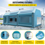 VEVOR Inflatable Paint Booth 8.5x4.6x3 m Carport Car Spray Tent W/ 2 Blowers Auto Workstation Mobile Shelter Room Outdoor Garage